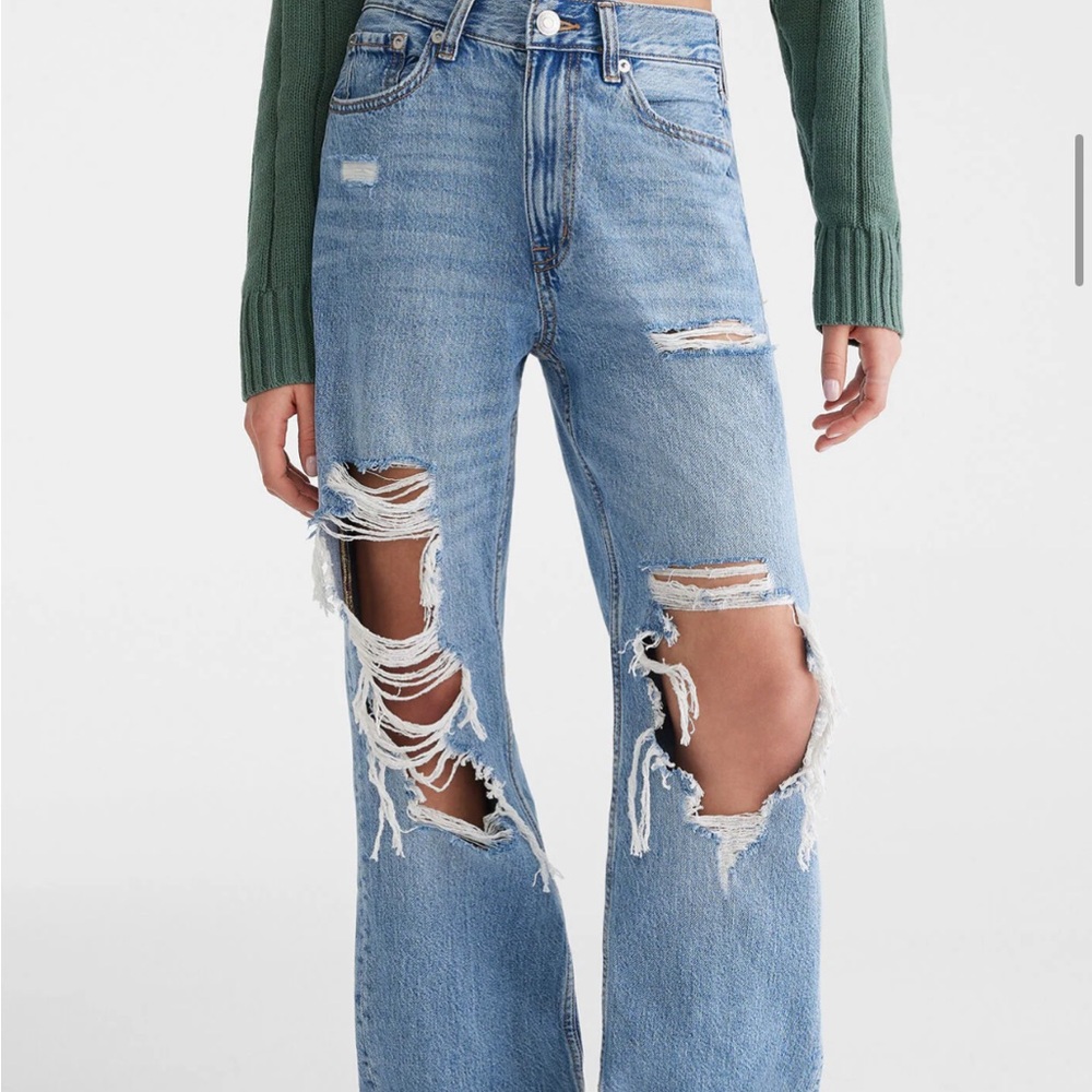 Aeropostale High Rise Baggy Ripped Jeans